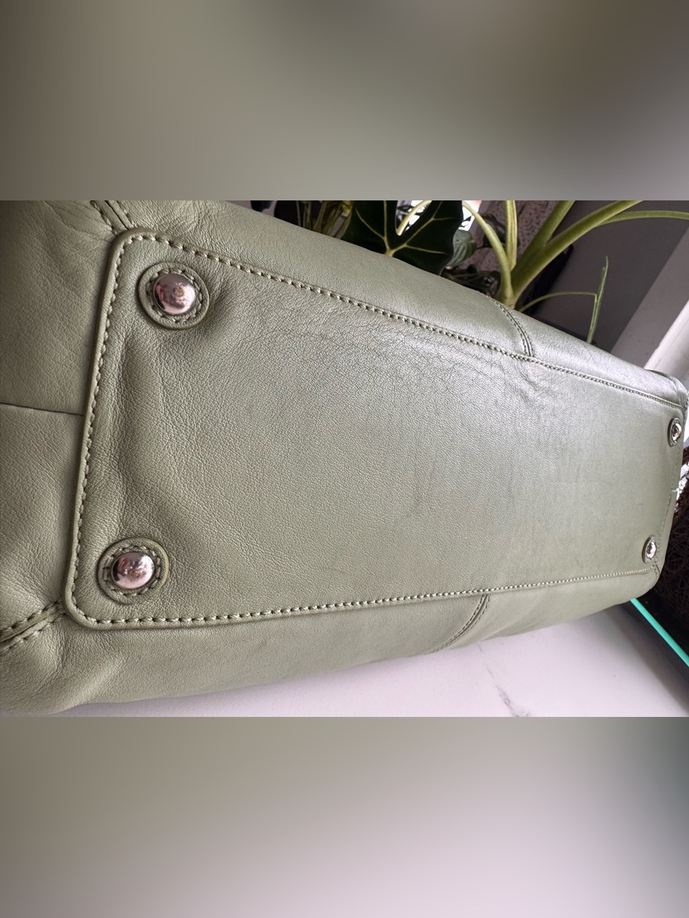 Coach Mint Green Leather Tote + Matching Wallet Set - Picture 5 of 8